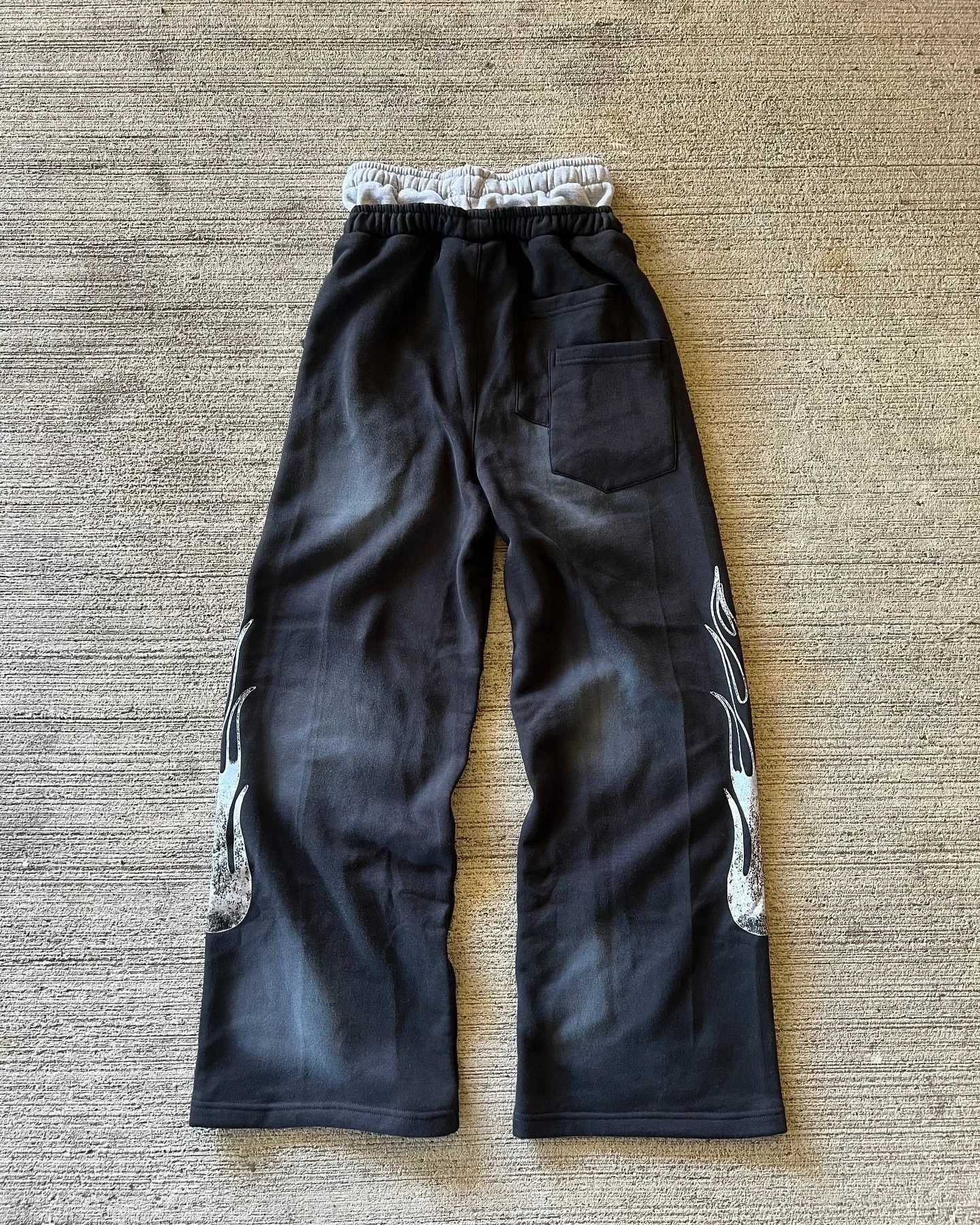 Y2K Pants Double Layer Design Baggy Elastic Waist Jogging Casual Pants Streetwear Gothic Hip Hop Letter Patch Vintage Sweatpants X250319