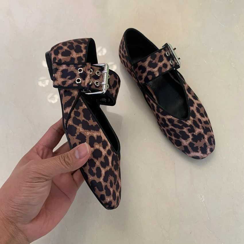 Womens Leopard Print Casual Shoes Woman Flat Shoe Summer Mary Jane Shoes Woman Slip-FlatsXJ250319