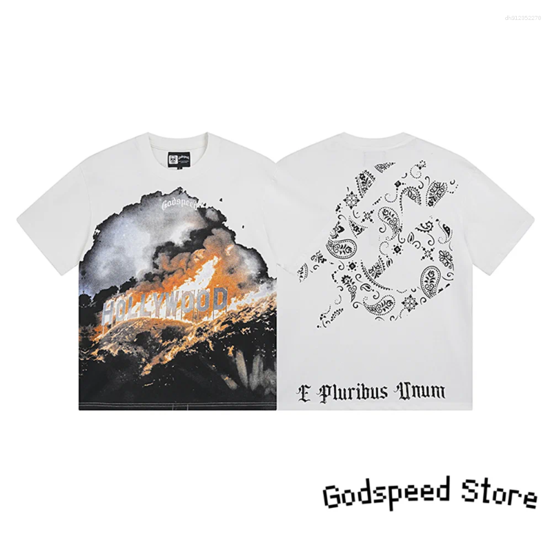 Men's T Shirts 25SS Short-sleeved T-shirt Personality Skull Print Streetwear Loose Casual Men Couple Hip Hop Tee Top