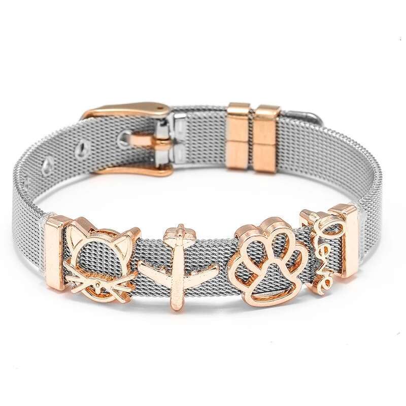 10mm Stainless Steel Mesh Bracelets Original Aircraft Love Beads Charm Keeper Bracelets Bangles For Women Fashion Jewelry Gift