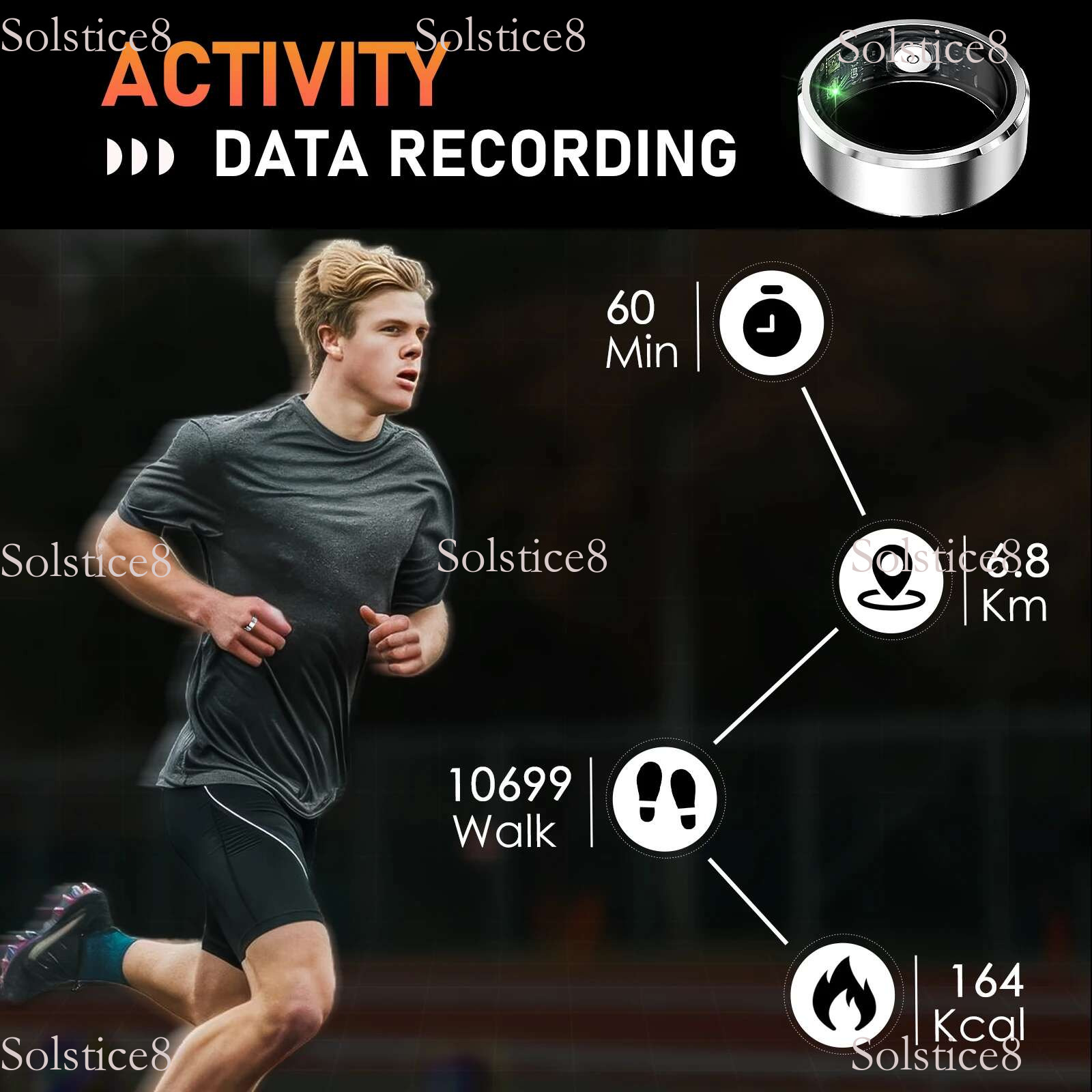 LaNikar 2025 New R5 Smart Ring Blood Oxygen Heart Rate Health Monitor Multi-sport Modes Waterproof Bluetooth 5.1 For Android IOS