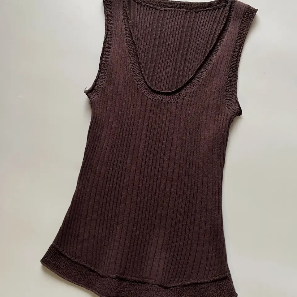 TRAFSHE Spring Women Top Y2k Vest Solid ONeck Sleeveless Knitted Tanks Camis Woman Clothing Summer Female Tops 2893022 250319