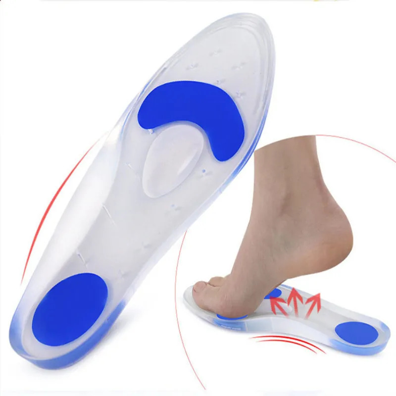 Silicone Orthopedic Insoles Flat Foot Correction Arch Support Sports Massage Insole Heel Pain Foot Pad Men Women Shoe Insole 250319