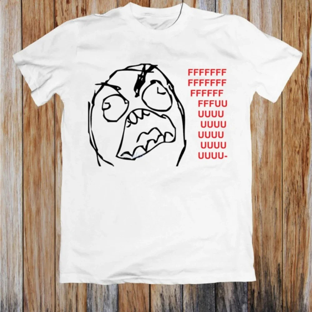 women Oneck Tshirt Estate Tees Teeshirt Rage Guy Divertente TShirt Unisex Harajuku Tee Men Y2K 250311