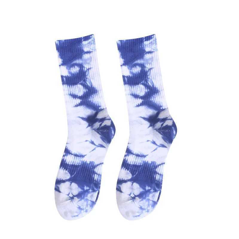 Mens and womens tie-dye socks cotton solid color used for sports basketball skateboarding fashion X250319