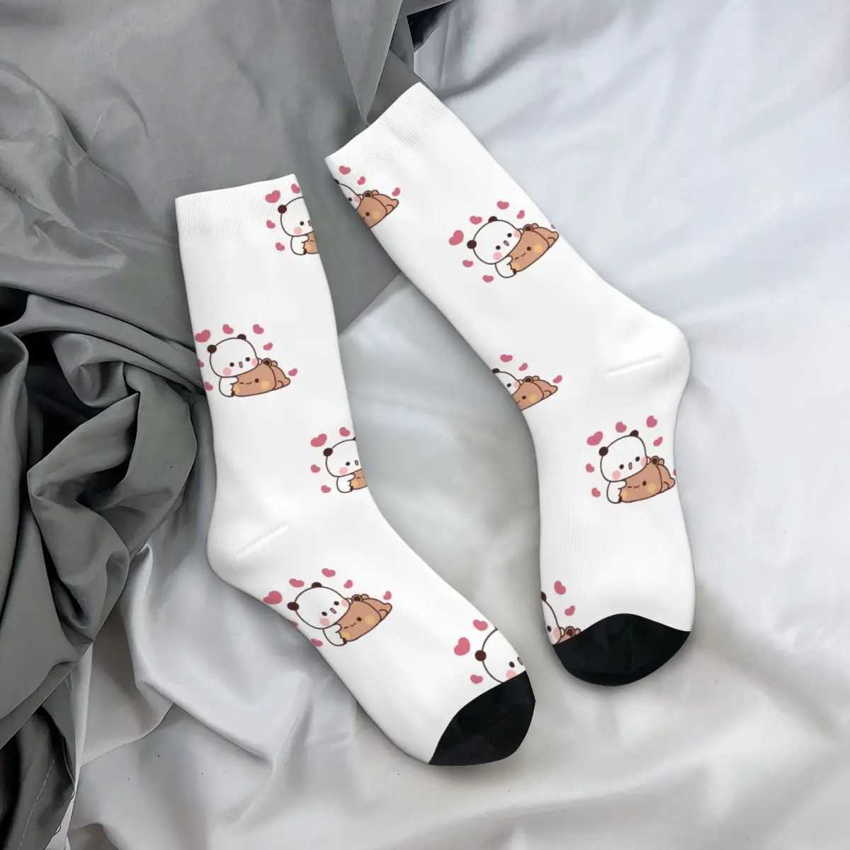 Fun Crazy Mens Socks Embrace Love Hip Hop Harajuku Bubu Dudu Cartoon Seamless Pattern Printed Boy Crew Socks Casual Gift X250319