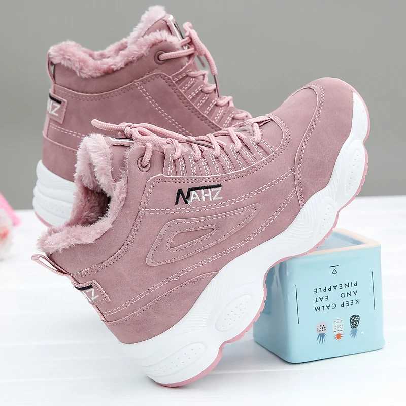 2023 Winter Women Running Shoes Ladies Non-slip Waterproof Casual Shoes Warm Plus Cotton Sneakers Fashion Thick Sole Sport Shoes Z250319