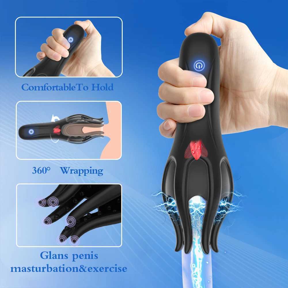 Male Tongue Licking Penis Masturbator Oral Orgasm Masturbation 10 Speed Glans Vibration Massager Endurance Training Sex ToysXJ250319