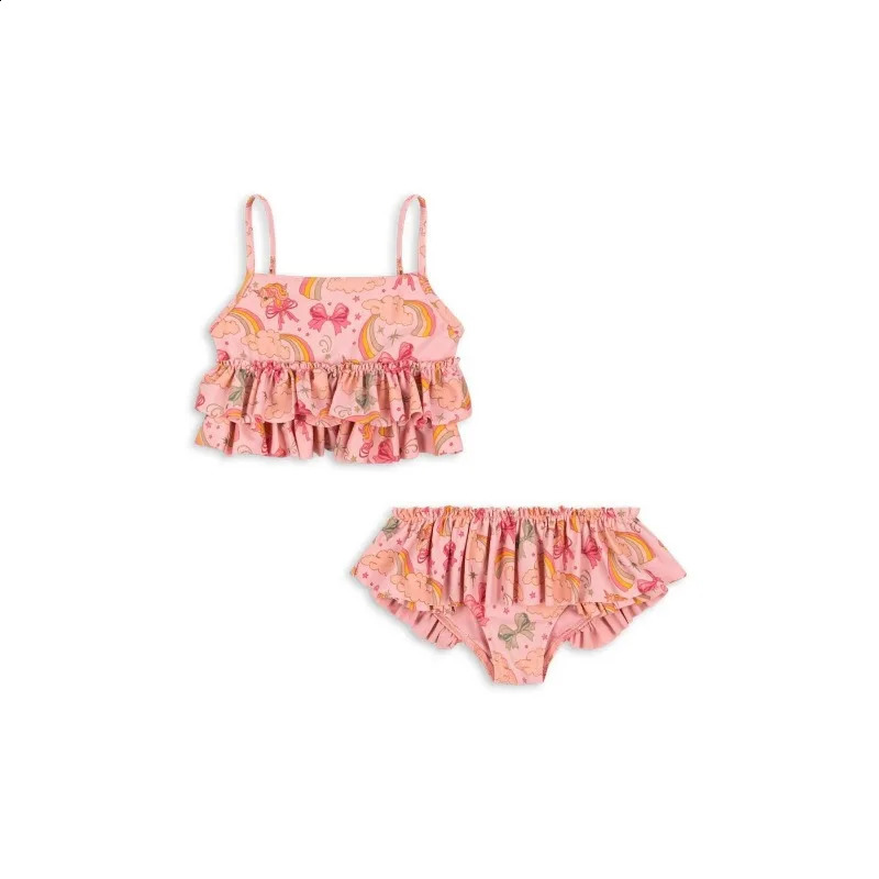 Girl Swimwears Pink Unicorn Baby Swimwear Kids Vacation Sunscreen Swimsuits Bikini Teen Swimsuit for Girls Bikinis Biquini 250319