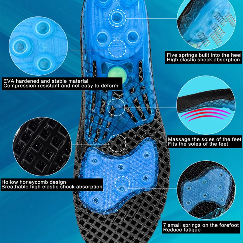 Running Sport Basketball Insoles Silicone EVA insoles silicone shoes pads for Plantar Heel Shock Absorption Pads soles insert 250319