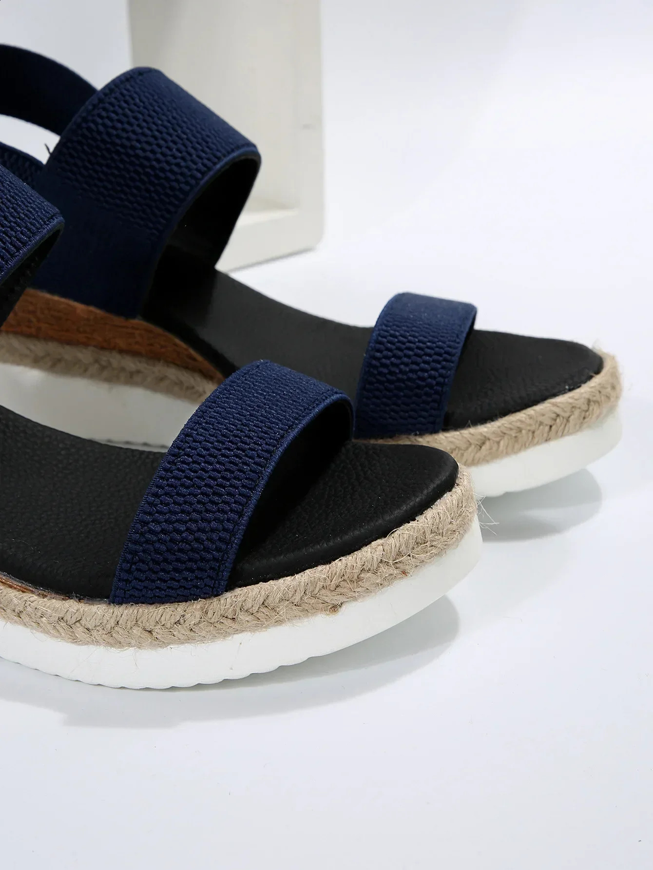 Plus Size 36-43 Womens Sandals Summer Casual Shoes for Women Comfortable Non-slip Walking Slip on Elastic Fabric Female Shoes 250317