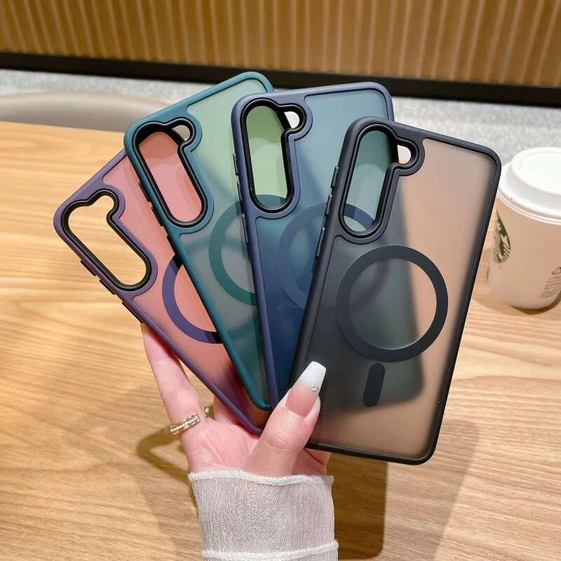 Skin Feeg Acrylic Clear Matte Wireless Charging Phone Case for Samsung S24 Ultra S23 S22 Shockproof TPU Transparent Cover