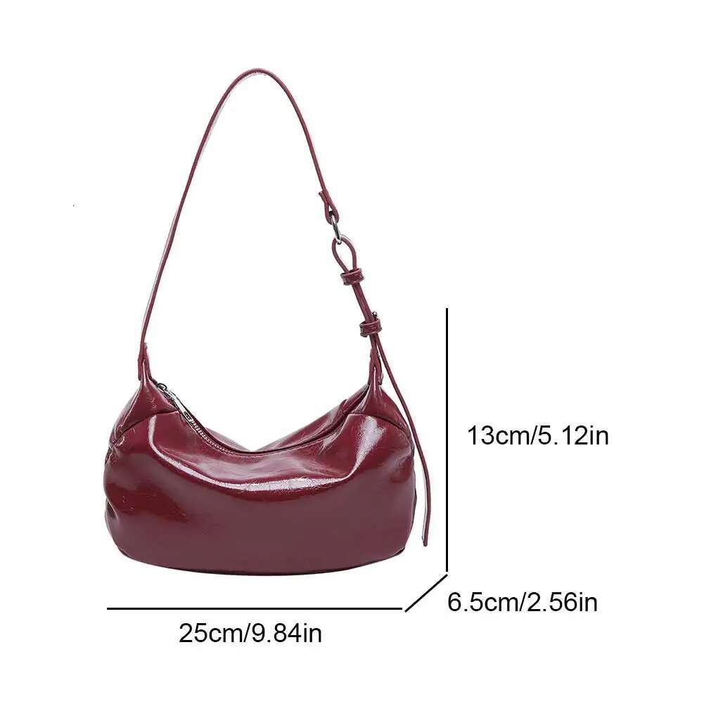 Women PU Shoulder Fashion Underarm Large Capacity Chic Hobo Solid Color Simple Carrying Top Handle Bag