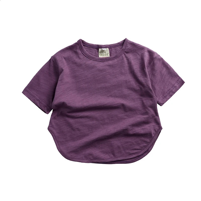 Arrivals Boys Girls Cotton T-shirts Kids For Childrens Clothing Plain Tees Shorts Sleeves Cozy Pullover Tops Youth Outfits 250319