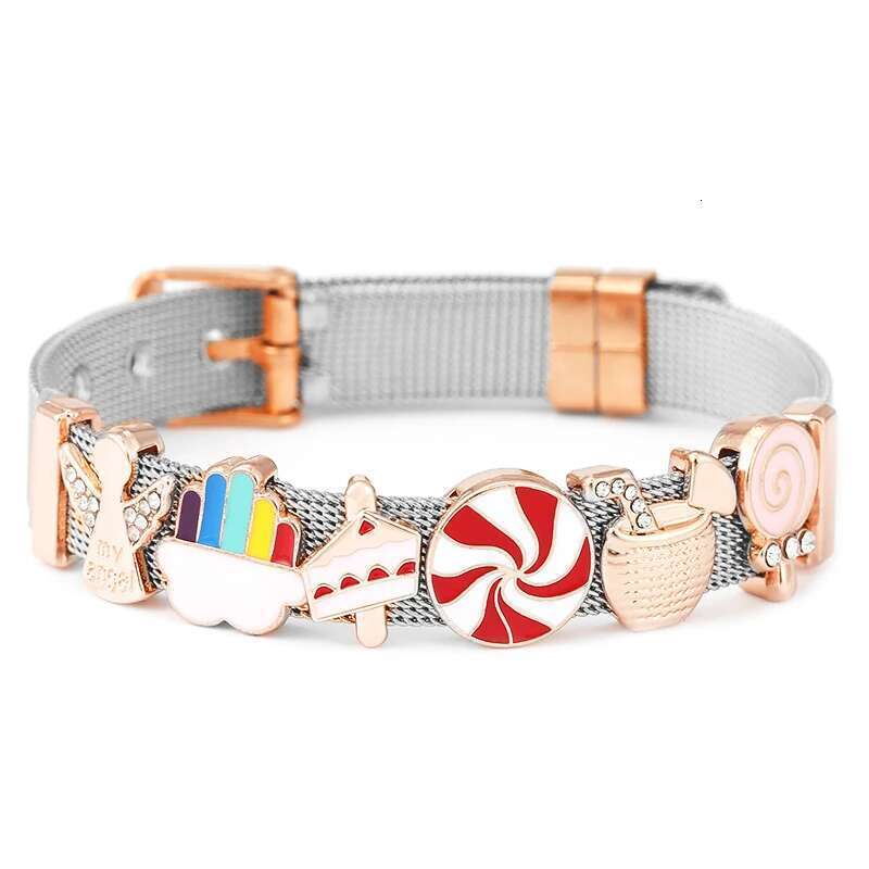 10mm Crystal Sweet Styles Beads Charm Bracelets DIY Mesh Keeper Bracelets Pulseras Mujer For Women Men Best Fashion Jewelry Gift