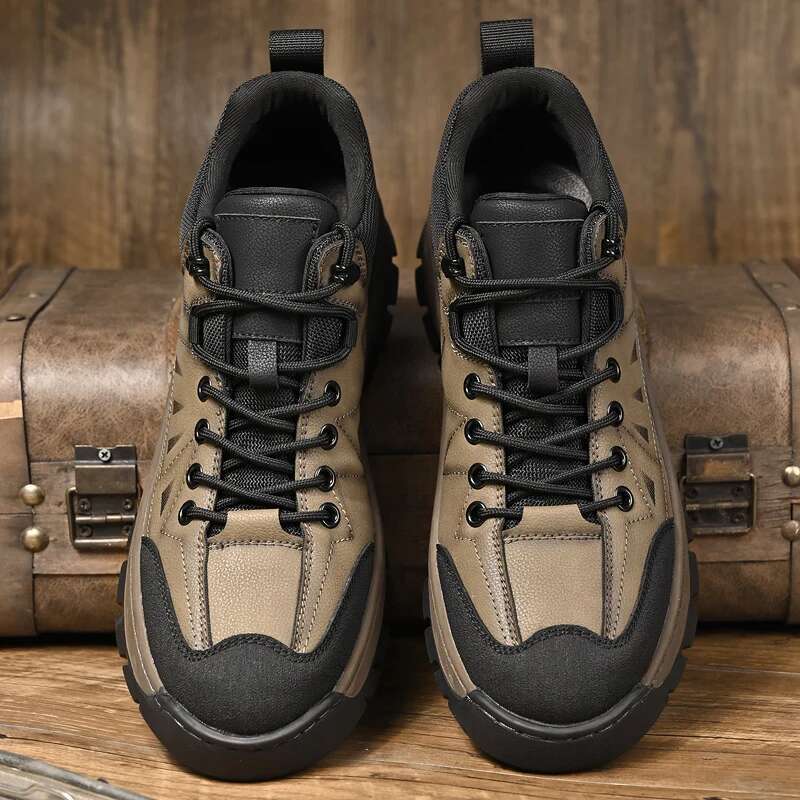 2025 New Outdoor Hiking Men's Thick soled Wear resistant Designer Fashion Sports and Leisure Waterproof and Anti slip Walking Shoes