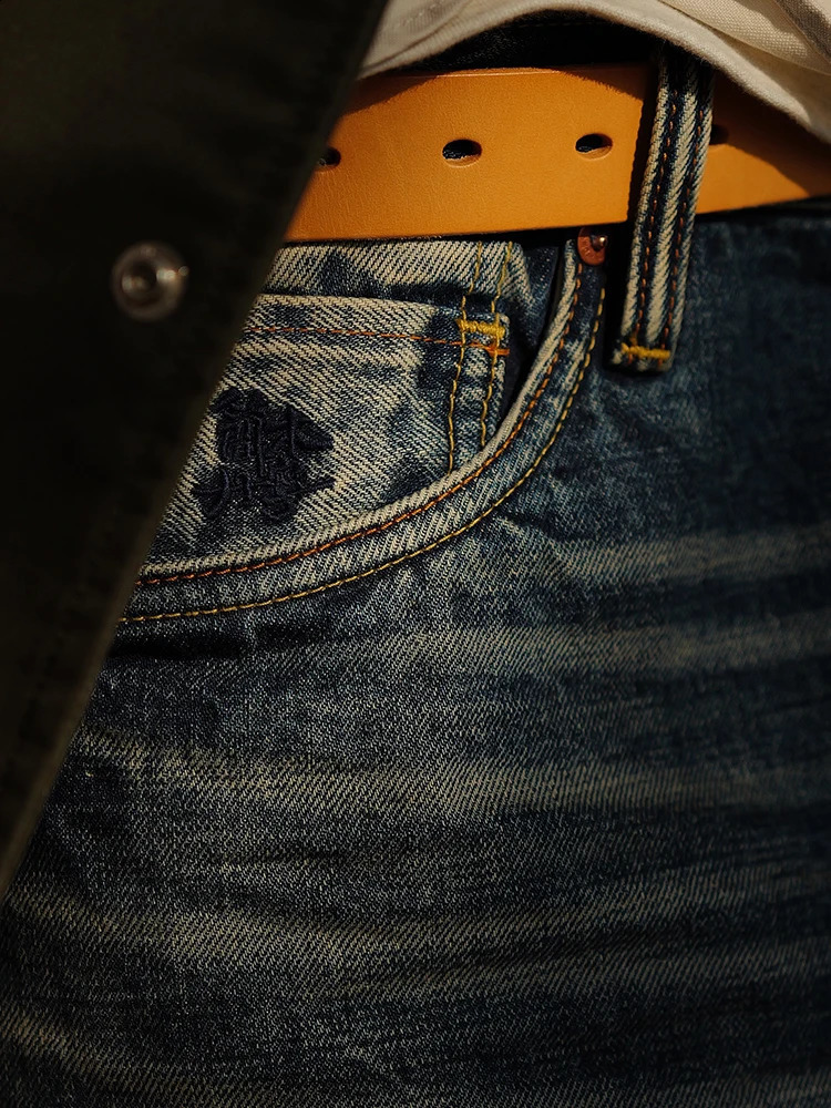 High Standard 2025 Spring Loose Cone 15oz Selling Denim Jeans Mens Durable Retro Trousers 250312