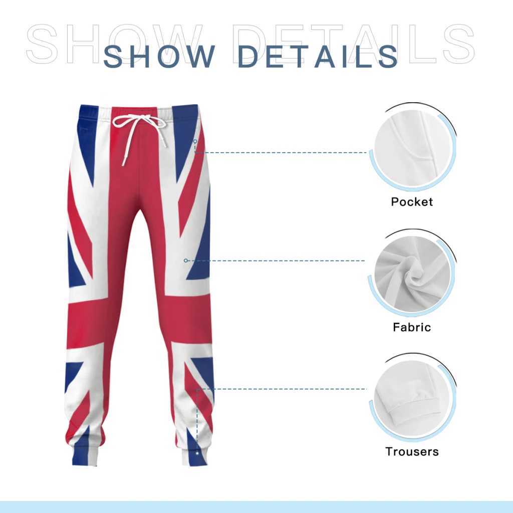 United Kingdom GB Flag Mens Sweatpants with Pockets Joggers for Men Sports Casual Sweat Pants With Drawstring X250319
