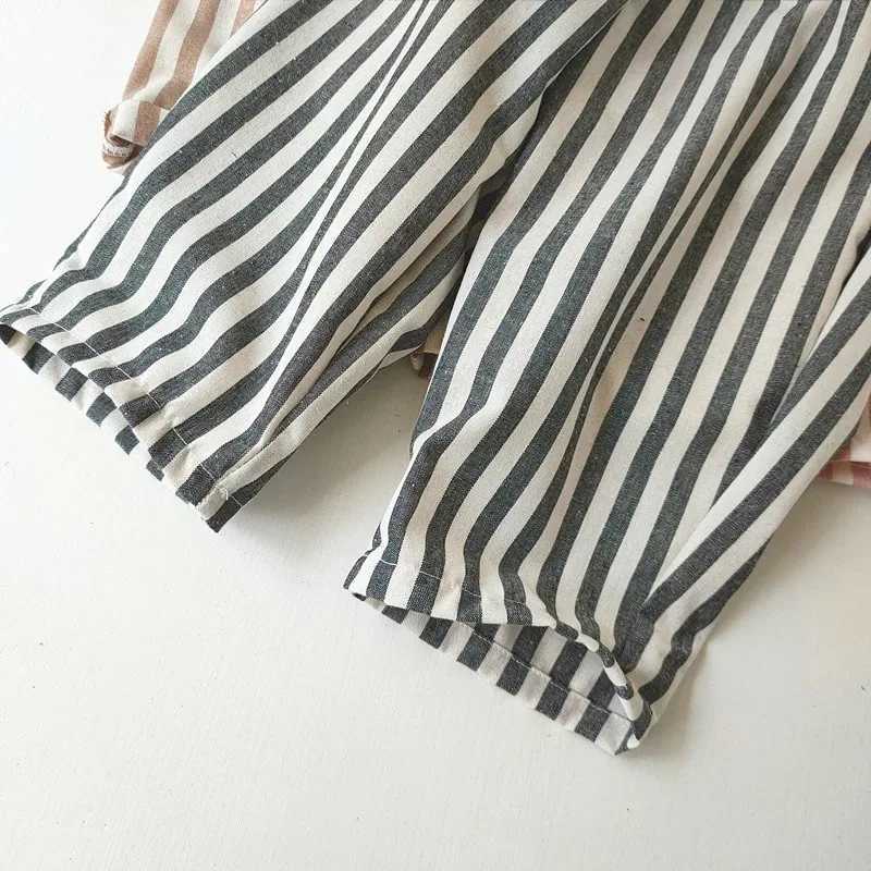 Spring and summer pants vertical stripes breathable and loose fit mens and womens casual pantsT250318