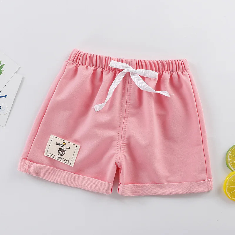 2pcs Cotton Summer Kids Shorts Boys Girls Solid Color Short Baby Cartoon Casual Pant Children Short Pant Sport Clothing Outwear 250319