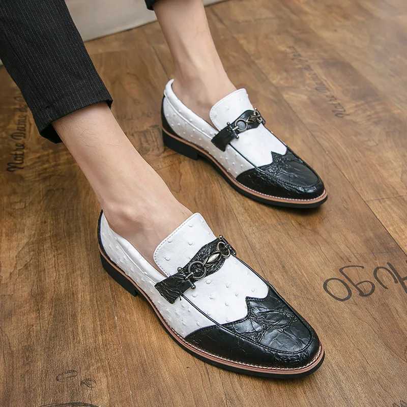 2024 Brand Elegant Mens Formal Shoes Designer Casual Dress Shoes Mens Wedding Luxury Social Shoes Mens Leather LoafersXJ250319