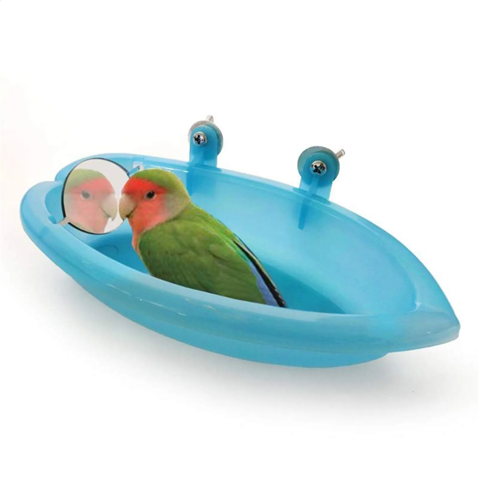 Bird water bathtub for pet cages hanging bowl parrot umbrella bird bathtubmirror 250318