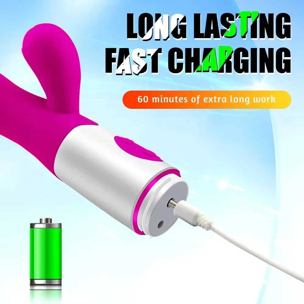 Rabbit Vibrator for Women Vagina G-Spot Nipple Clitoris Stimulus Pushing Telesic Rotating Dildo for Adult Sexy Toy 18+ W250319