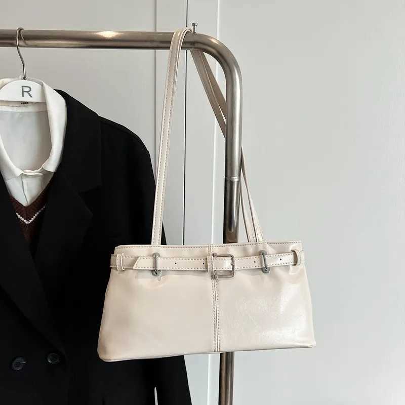 Belt design PU leather shoe bag Korean Fi luxury underwear bag 2025 new winter high-quality trend handbag Y250318