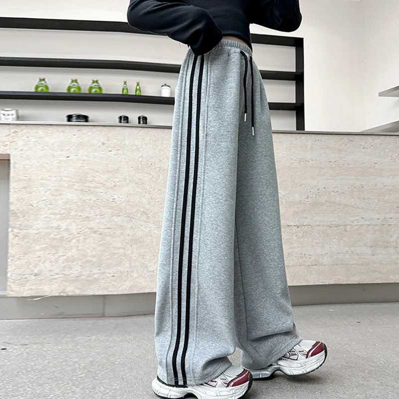 Girl Sports Pants Teenager Spring Wide-leg Casual Trousers 2025 New Childrens Straight Loose Pants Kids Autumn ClothingT250318