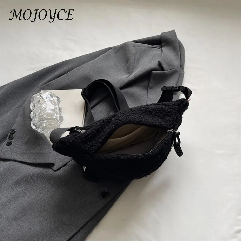 Wool Sherpa Cross Body Bag Womens Mini Shoulder Strap Bag Small Size Fanny Bag Winter Plush Waist Bag Sling Bum Bag 250317