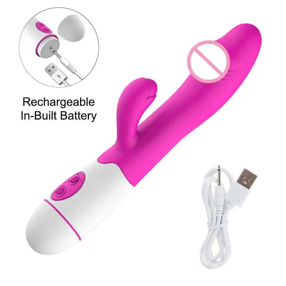 Rabbit Vibrator for Women 30 Speed Rechargeable G Spot Clitoris Stimulator Dildo Vagina Female Masurbator Sex Toy W250319