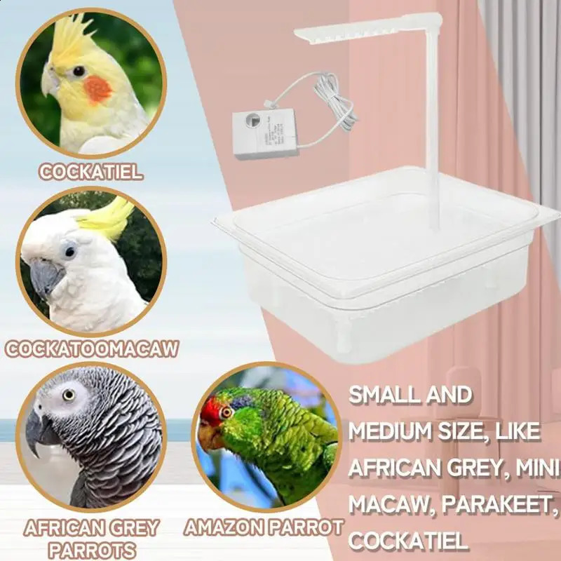 Multi purpose bird bath tub parrot for pet bride parachute cleaning supplies 250318