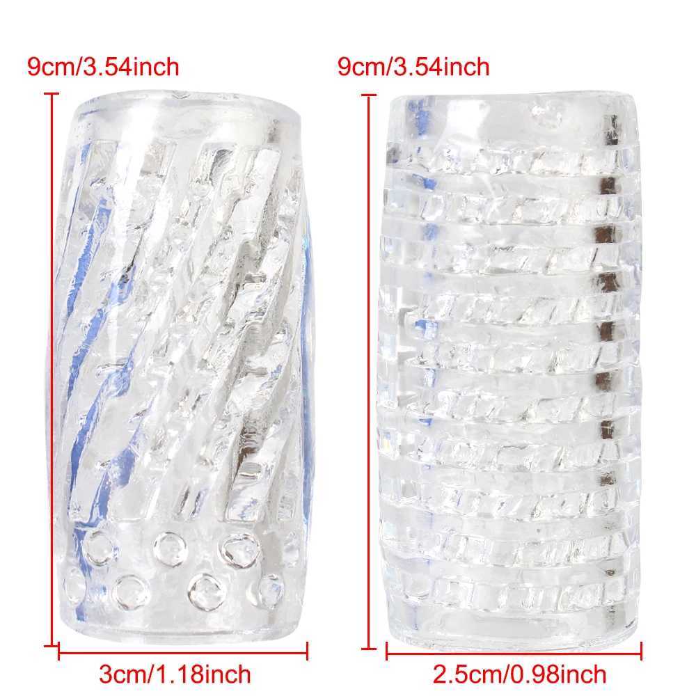 3.54inch Transparent Male Masturbator Artificial Pussy Vaginal For Men 18 Glans Sucking Penis Pump Spikes Exerciser Sex ToysXJ250319