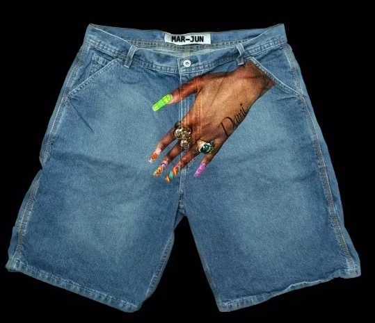 2024 Summer Denim Shorts Personalized Palm Pattern Print Y2K Hip-Hop Casual Trend Gothic Loose Sports Pants Basketball Shorts W250319