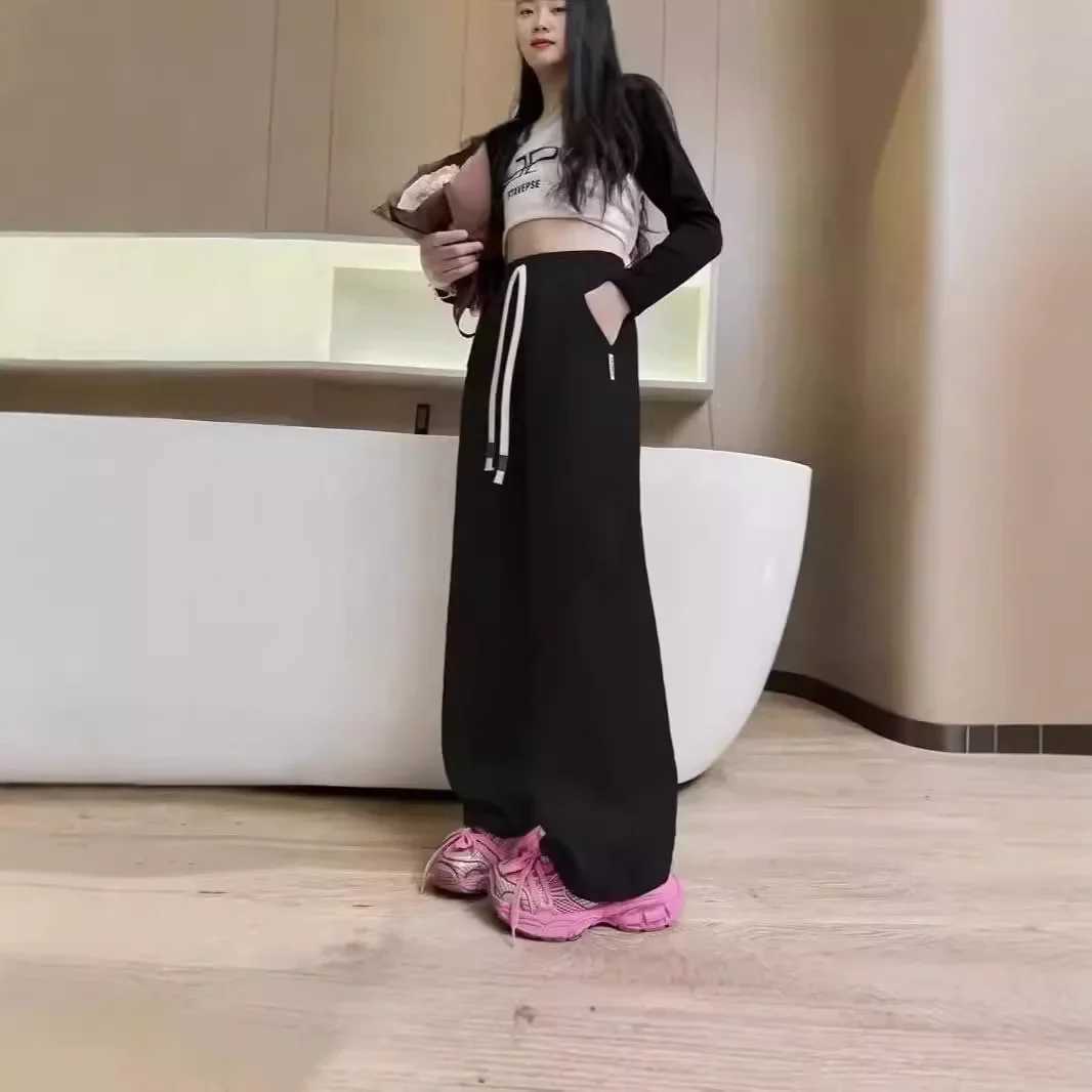 Girl Bell Bottom Spring/Summer 2024 New Childrens Pants Straight Leg Sports Pants Loose Suitable for Childrens ClothingT250318