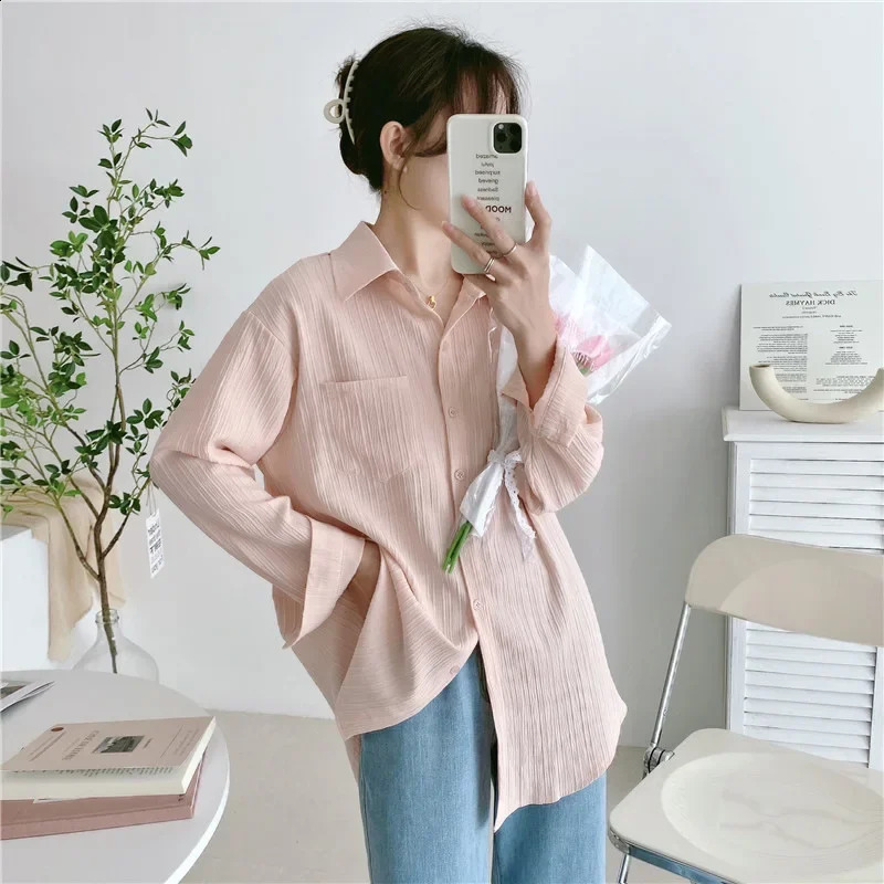 Summer Womens Loose Sunscreen Shirt French n Feel Small Audience Casual Style Button Top 250319