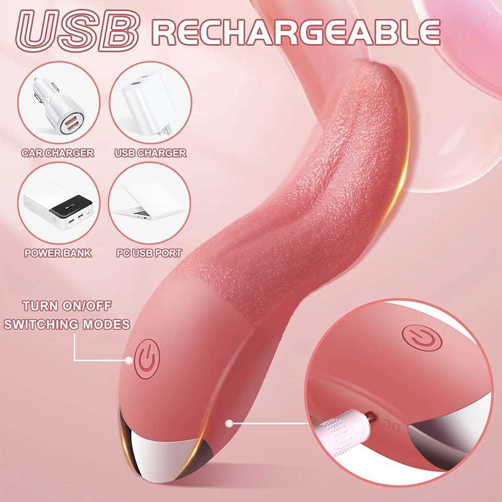 Dildo sex toy vibrator masturbation tool female tongue licking labia stimulator vibrator couple sexual behavior adult product W250319