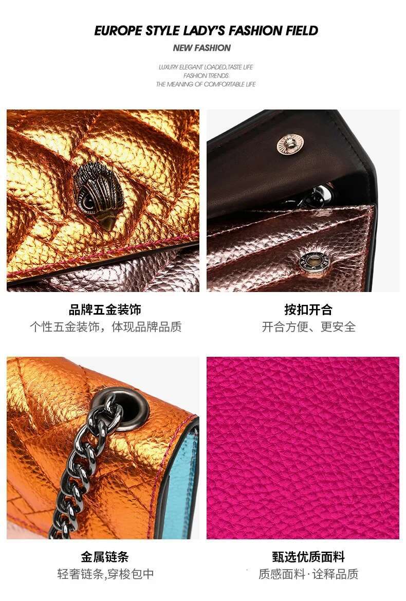 2024 New Fashion Women's Chain Shoulder Crossbody With Eagle Head Detail And Premium Small Square Bag