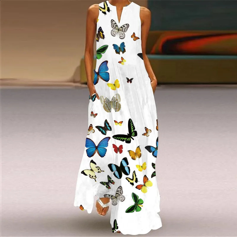 Summer Long Dress Womens Elegant Robe Party Sleeveless Casual Sundress Vintage y2k Vestidos Para Mujer S-5XL 250319