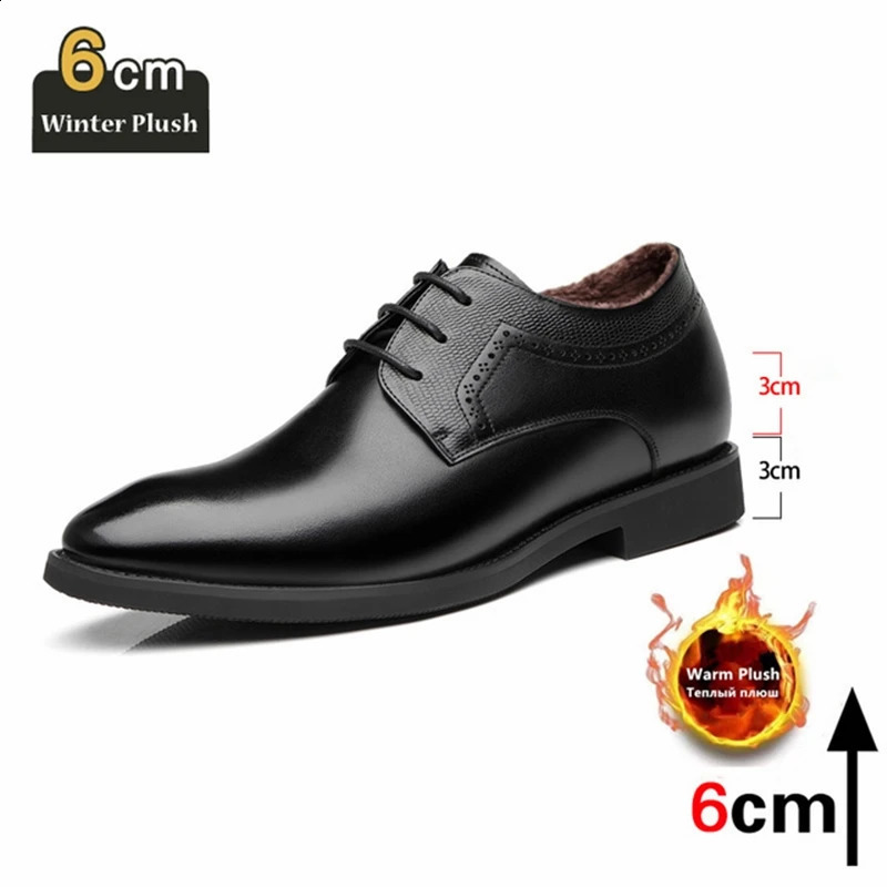 Man Elevator Business Dress Leather Shoes 368cm Men Formal Shoes WinterSpring Business Men Oxfords Versatile Wedding Shoes 250314