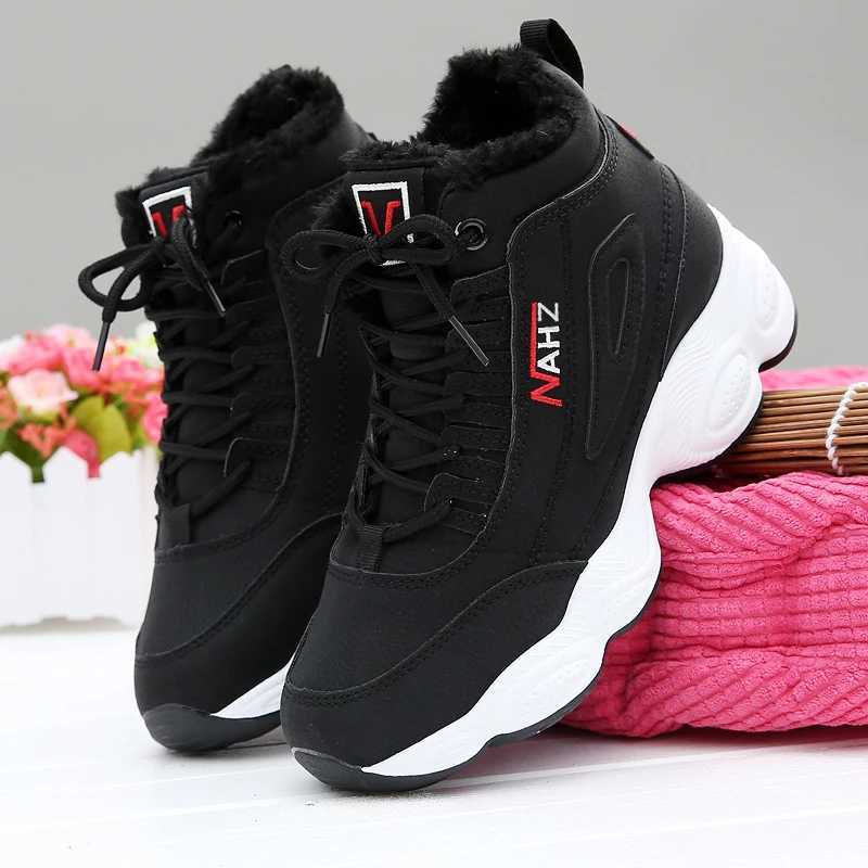 2023 Winter Women Running Shoes Ladies Non-slip Waterproof Casual Shoes Warm Plus Cotton Sneakers Fashion Thick Sole Sport Shoes Z250319