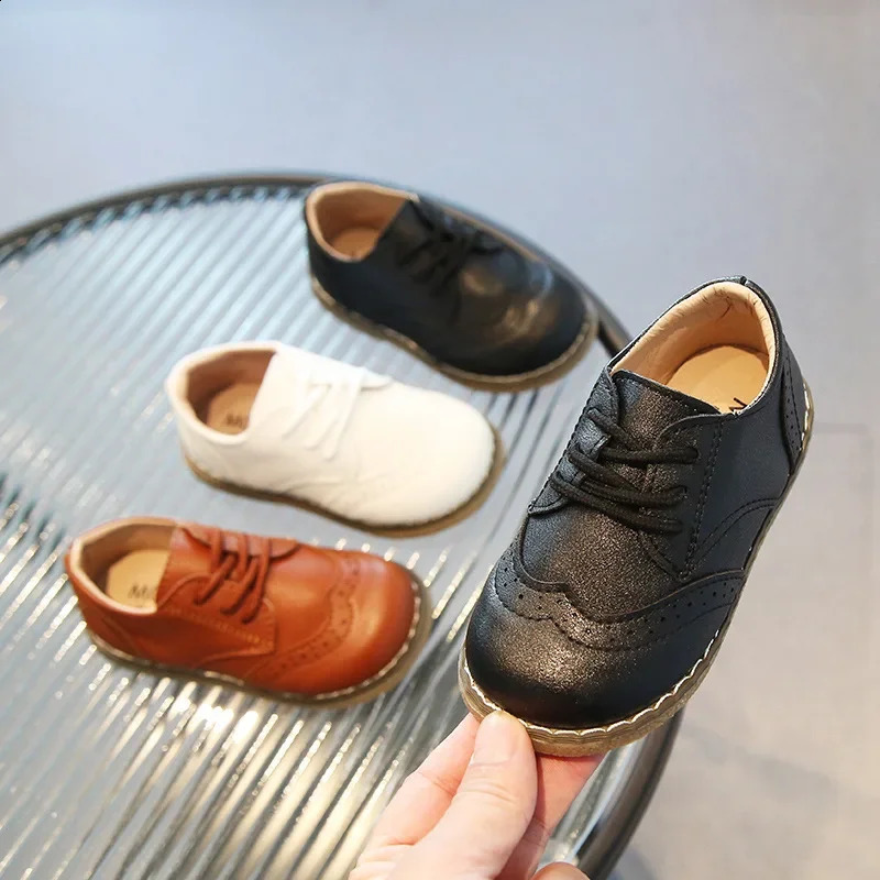Spring Autumn Kids Oxfords Unisex Boys Girls Leather Shoes Children Dance Dress School Wedding Toddler Loafers 250319