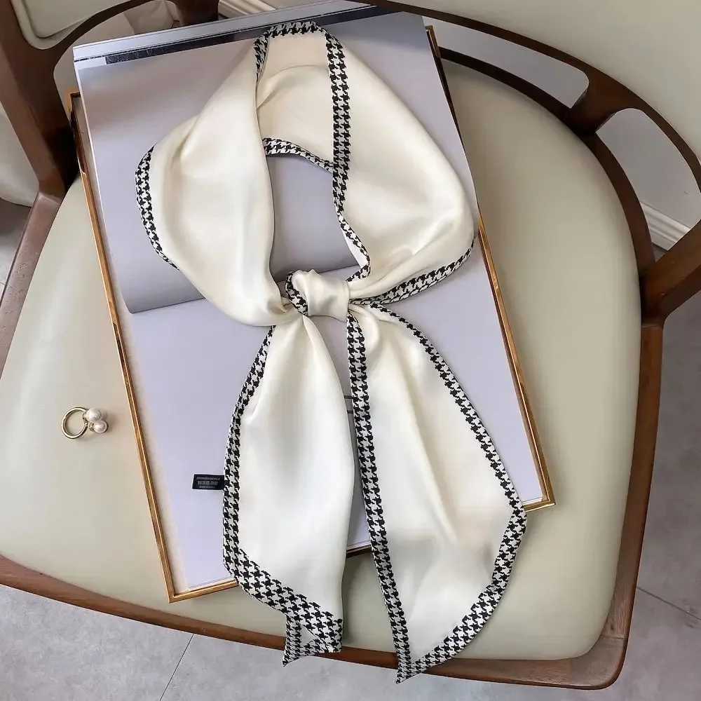 Luxury long filament scarf Fem horse print thin narrow scarf bag headband scarf X250319