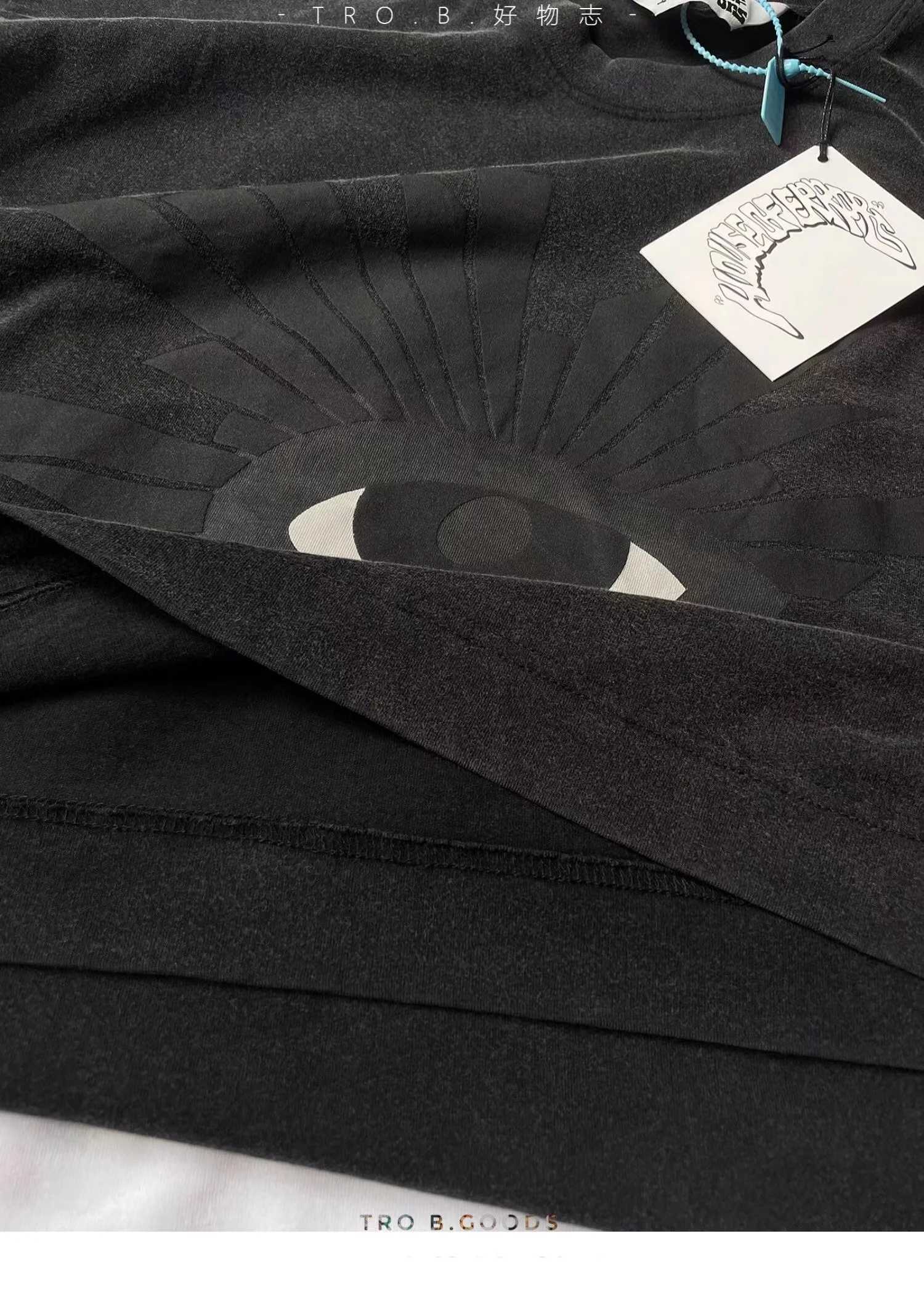 Oversize 2024SS Puff Print House Of Errors Eye Tee Men Women T-shirt High Street Vintage Black Short Sleeve Cotton TopsT250319