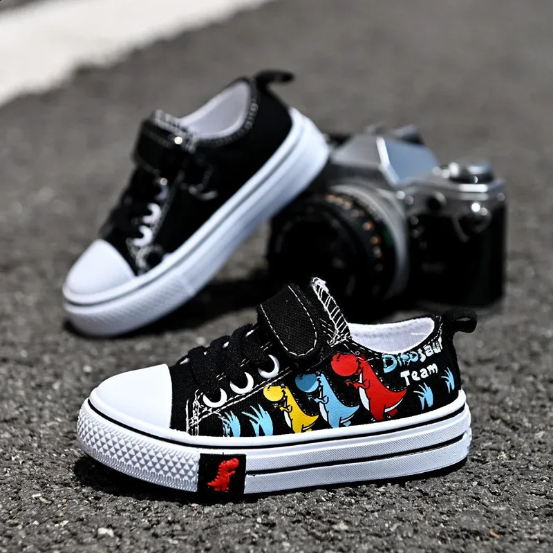 Children Casual Shoes Boys Canvas Shoes Kids Sneakers Cartoon Dinosaur Dino Fashion Classic School Students Girls Shoes Soft 250319