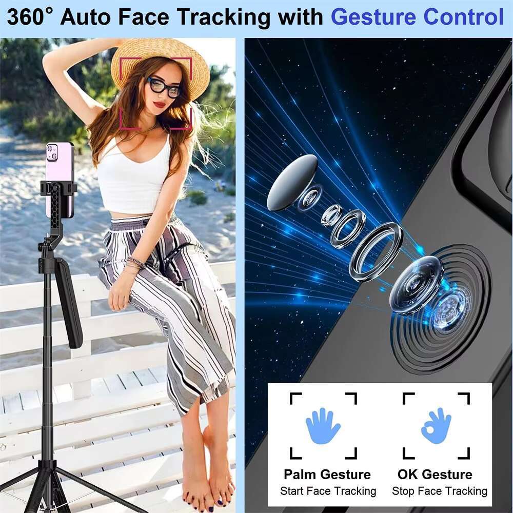 360 Rotation Wireless Remote Control 1.8M Sticks Tripod Stand C12 Aluminum Alloy Live Streaming Tetrapod Selfie Stick