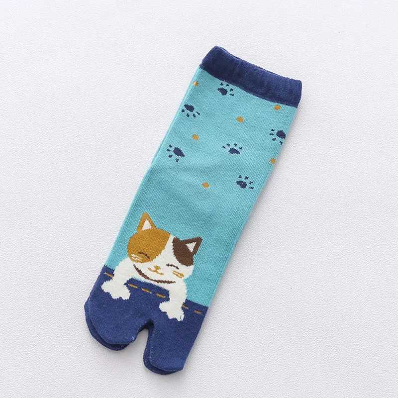 Two Finger Socks Unisex Japanese Kimono Flip Sandals Split Two Toe Sock Tabi Ninja Geta Socks Womens Tabi Socks X250319