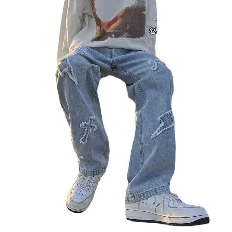 High Street Loose Casual Pants Mens Jeans Denim For women Men Same Paragraph Y2k baggy pants baggy jeans cargo pants menT250319