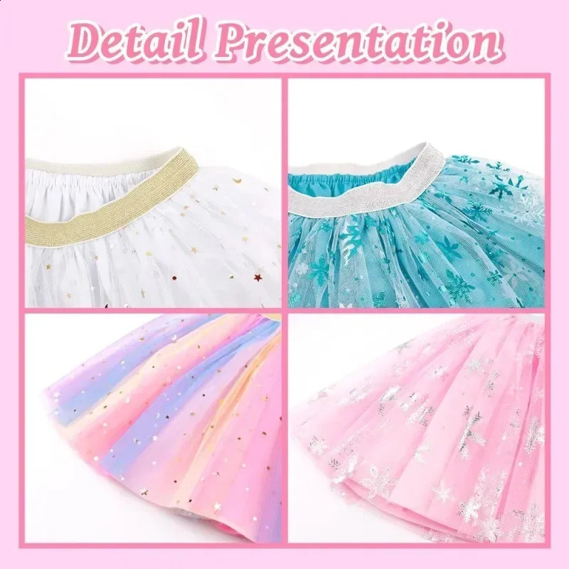 Kids Princess Skirts Girls Irregular Layered Mesh Tulle Birthday Party Tutu Mini Skirts Girls Pink Snow Casual Ballet Skirt K016 250319