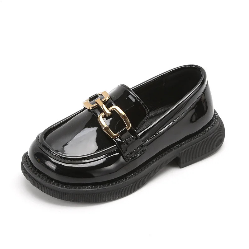 Childrens PU leather shoes metal buckles little girls casual childrens Mary Jane anti slip pea boys British style 250319